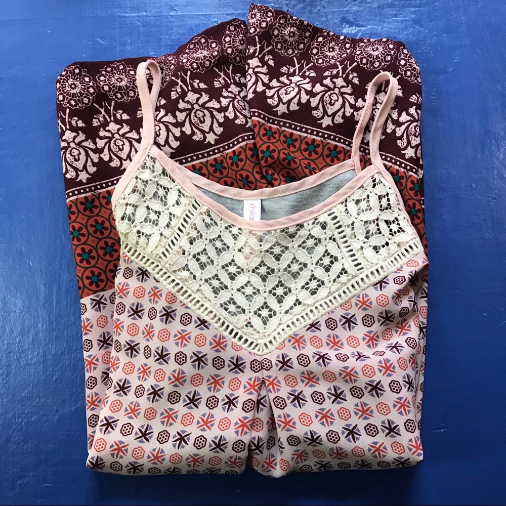 Xhilaration baby doll style string straps tank top